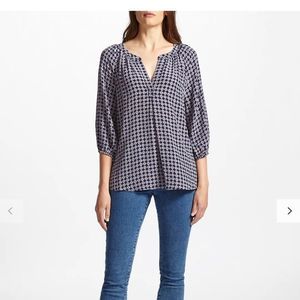 Joie blue and green plaid blouse size XS